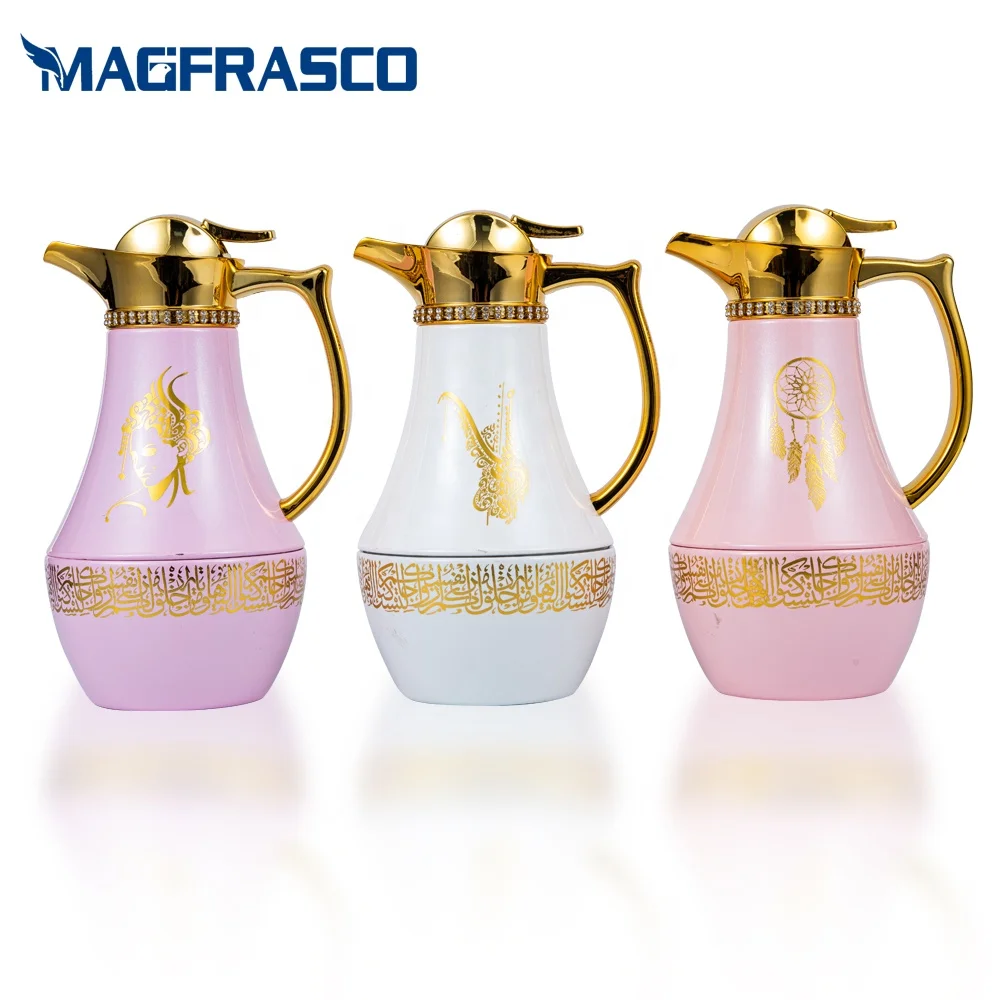 1L Luxury Thermal Insulation Antique Brass Copper Hot Cold Yemen Arabic Turkish Coffee Pot