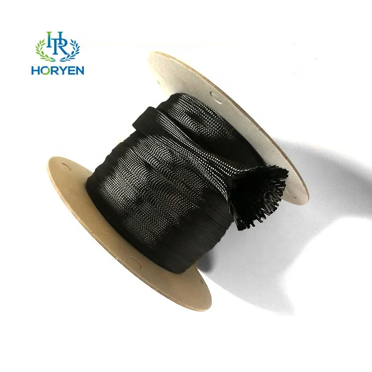High strength 3k 12mm Carbon Fibre Sleeve braided sleeves for heat resistant