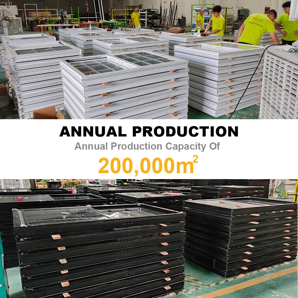 Vertacial Aluminum Framed Double Glazed Window Outswing Aluminum Casement Window  Awning Window with Optional Automatic