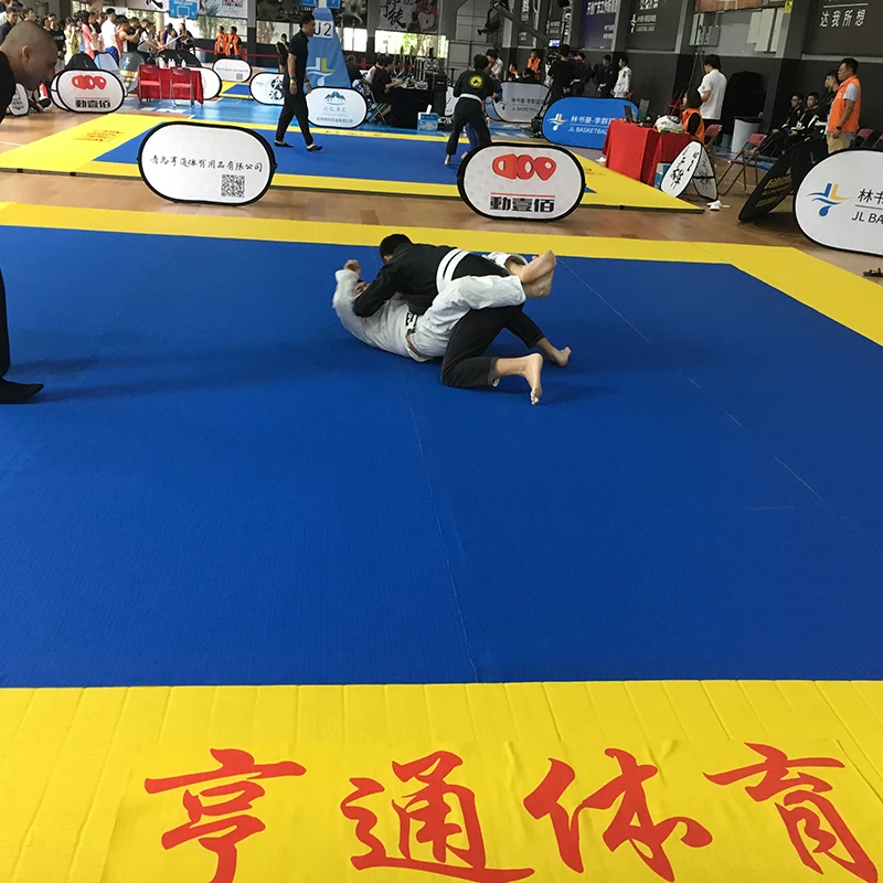 Wholesale Vinyl Surface Bonded Xpe Foam Roll Out Jiu Jitsu Mats Rollable Water Mold Resistant