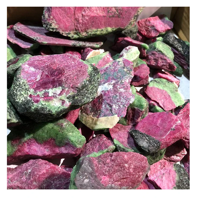 Wholesale natural quartz raw gemstone ruby  zoisite rough stone epidote specimen