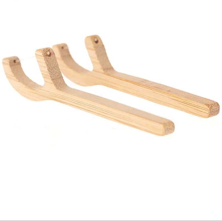 
Factory hot selling customs logo biodegradable bamboo dental floss pick 