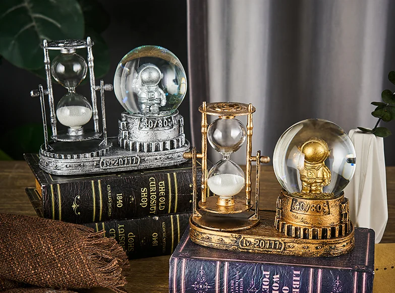 
European style office waiting room furniture with home decoration of astronaut hourglass 