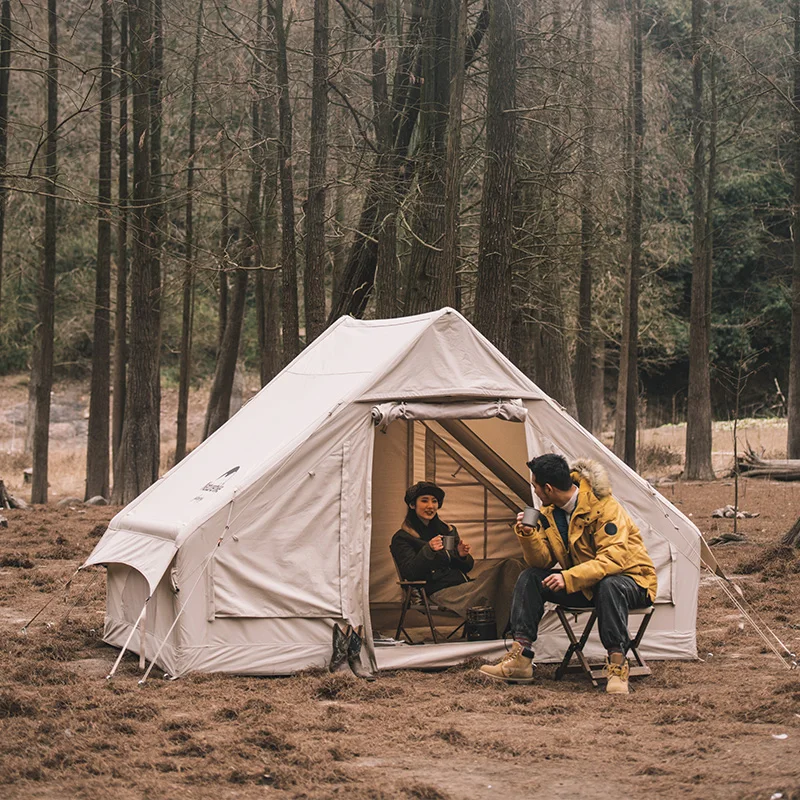 Naturehike 3*2.1M canvas tent cotton Air Pole Inflatable tent for outdoor camping glamping party