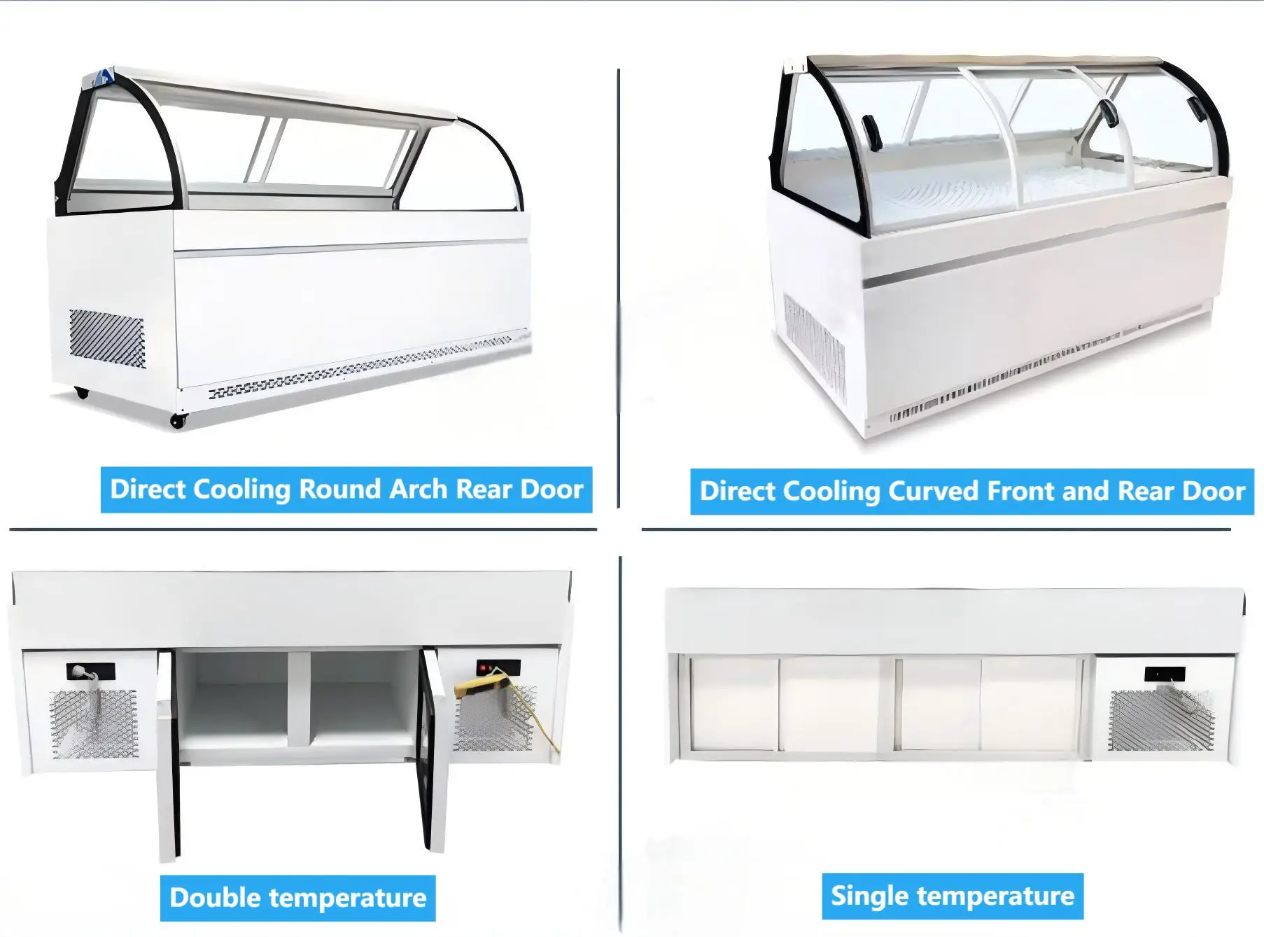 Deli Case Showcase Refrigerator Custom Curved Glass Refrigerator Display Cooler