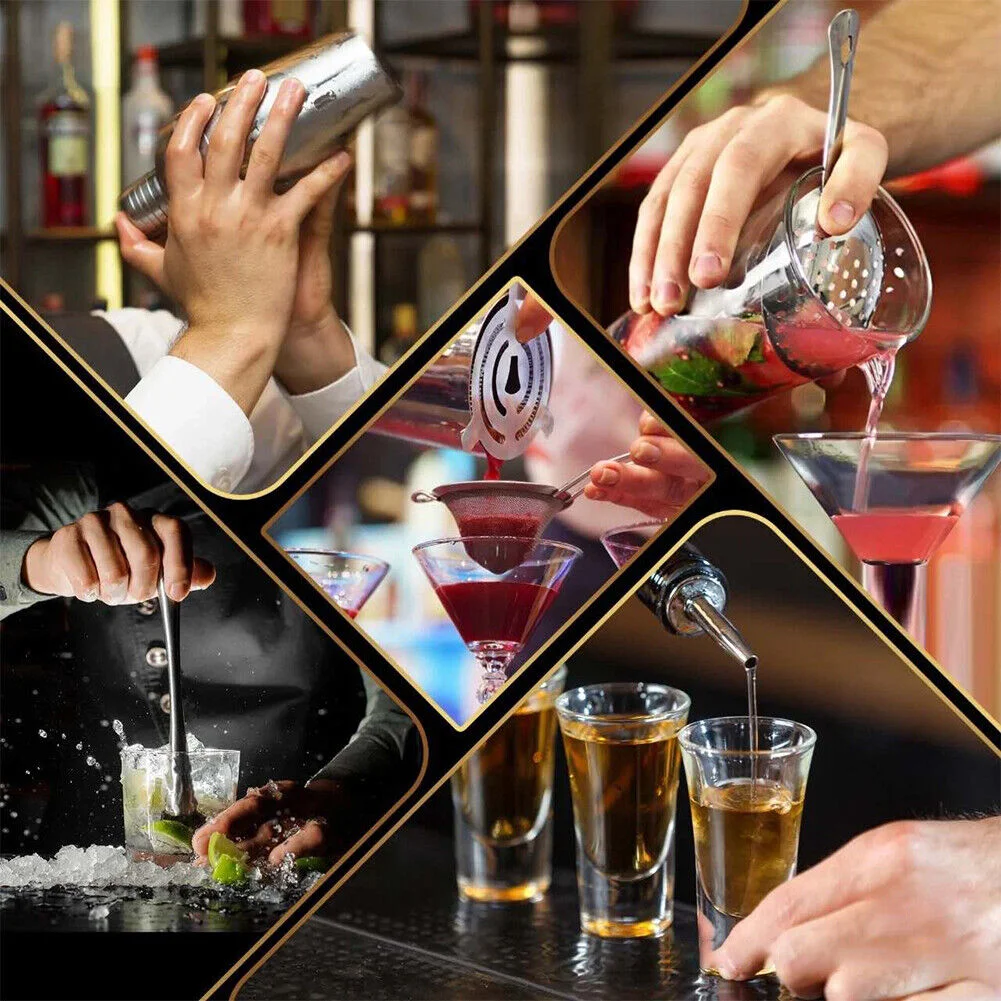 Creation Factory Direct Customizable 700ml Bar Tools Cocktail Maker 304 Stainless Steel Barware Set with Acrylic Frame Stand