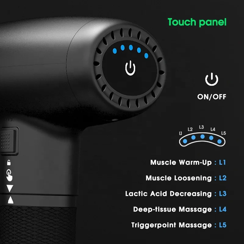 YICOLY Rechargeable hammer massage product hot percussion massage gun portable touch screen Medical Heat Compress massage gun
