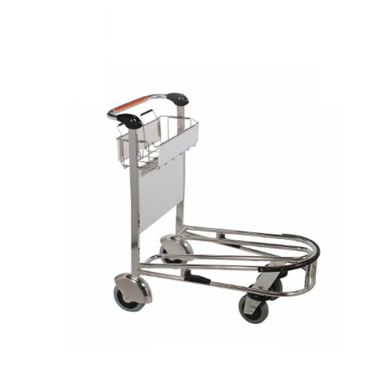 Hand Brake Stainless steel Airport Luggage Trolley Cart /Airport Luggage Trolley With Auto Brake