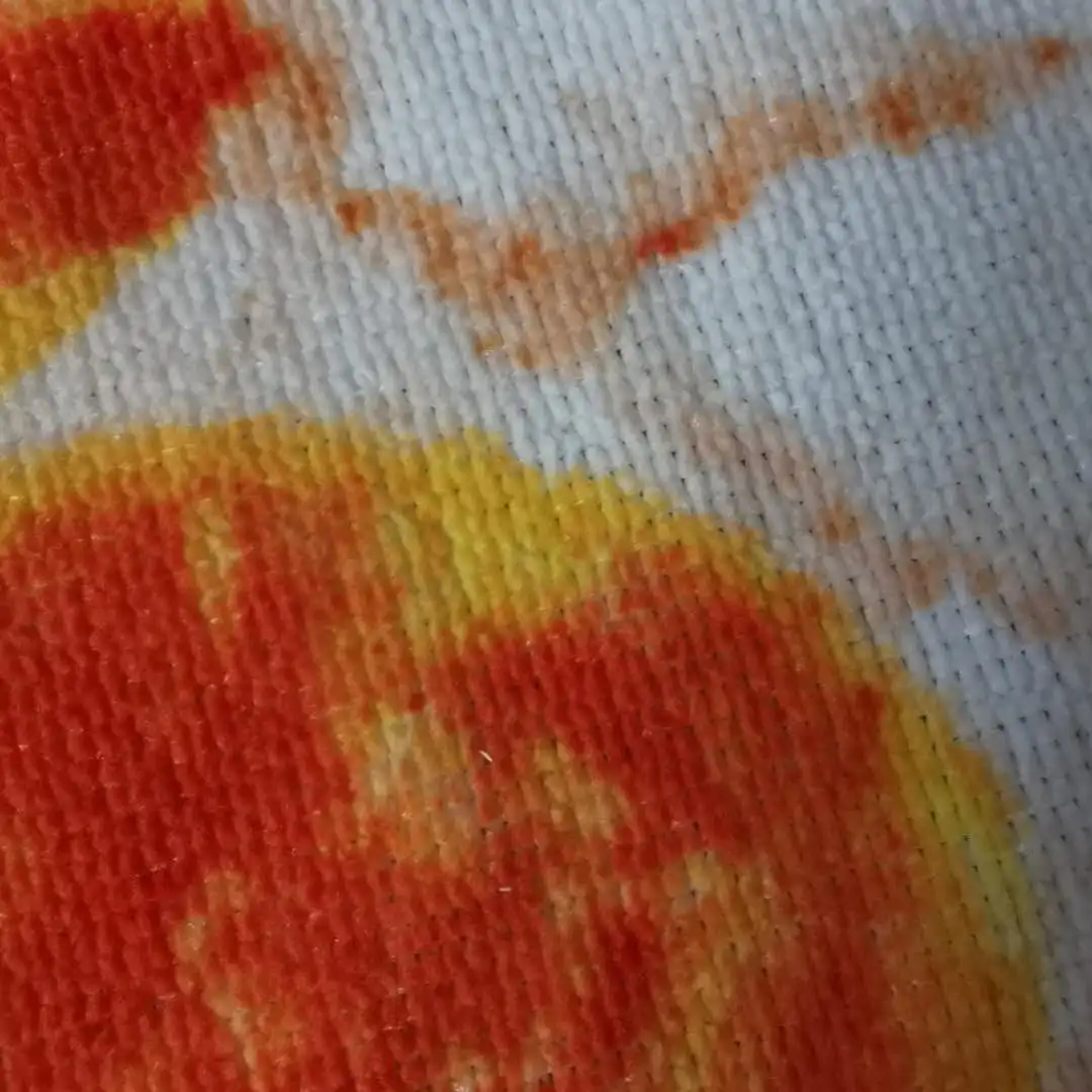 Microfiber Personalised Yellow Orange Printed Large Round Towel