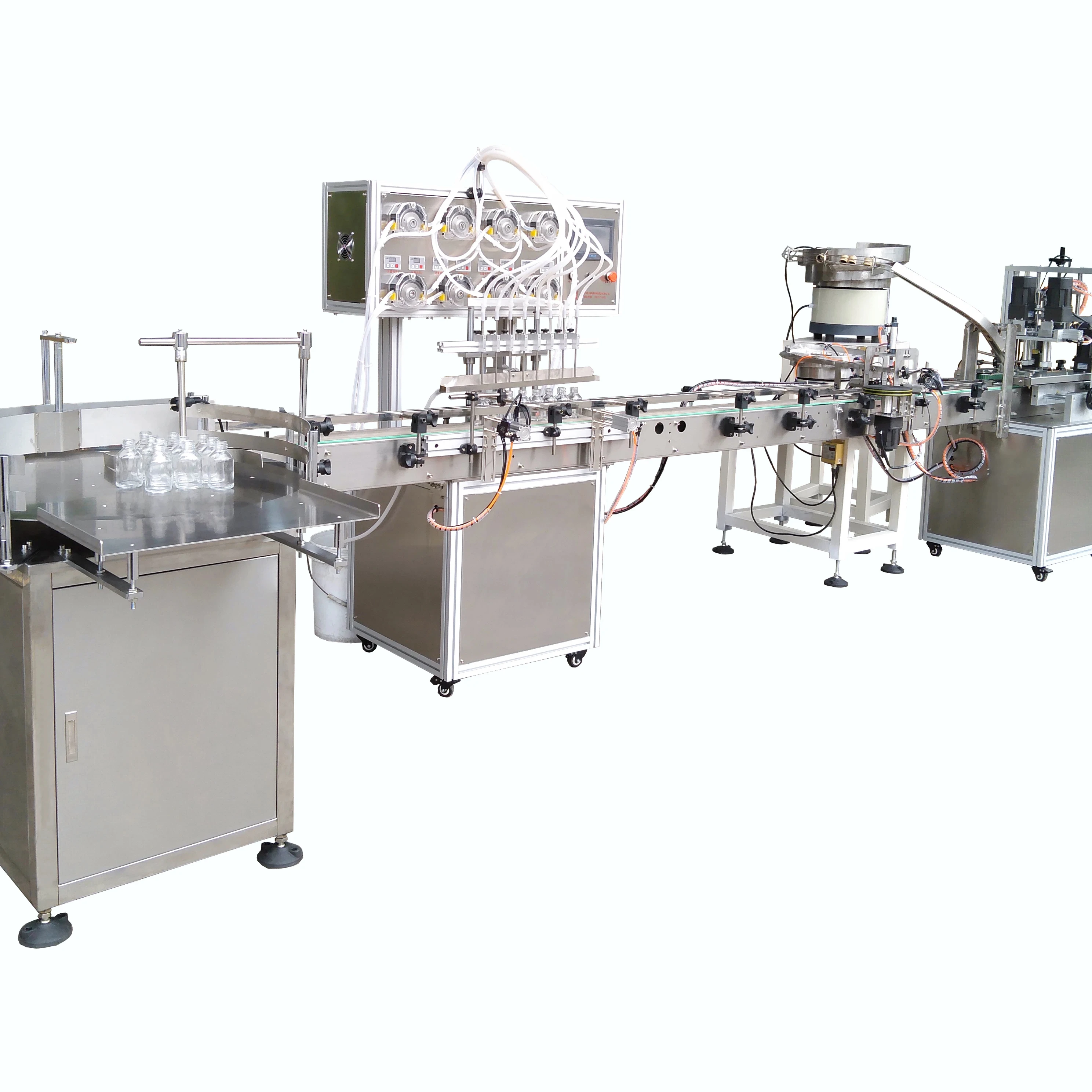 Fully Automatic Peristaltic Pump Liquid Filling Machine Disinfectant Water Essential Oil Quantitative Packaging Capping Line