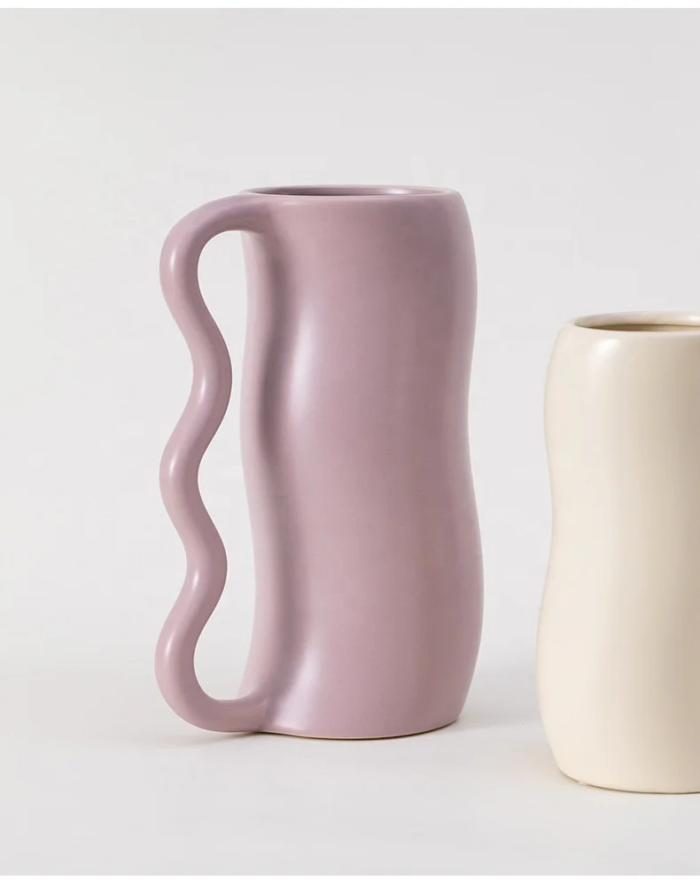 Artistic matte table decorations decorative vases decor ceramic vase home china ceramic vase with handle