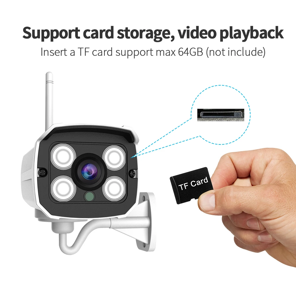 Wireless WiFi IP Camera Night Vision IP Network Security CCTV IR Camera And 4 LED Outdoor Bullet Wireless WiFi IP Camera