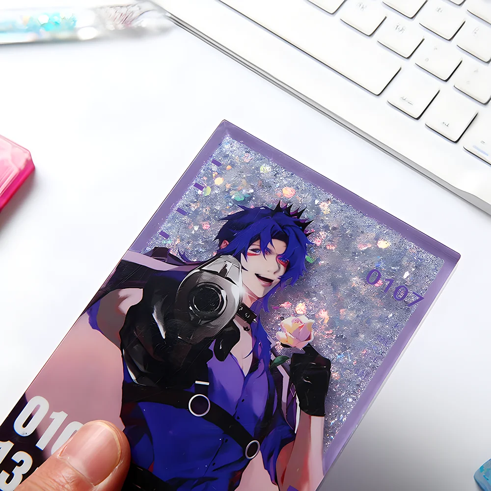 Oem Logo Customized Cartoon Anime Acrylic Standee Printing Transparent Quicksand Liquid Acrylic Stand For Promotion