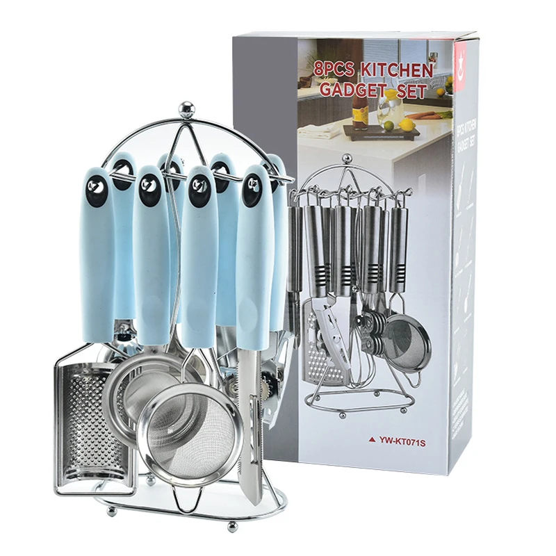 2022 New Arrival 7-piece Stainless Steel Kitchen Gadgets Set With Holder