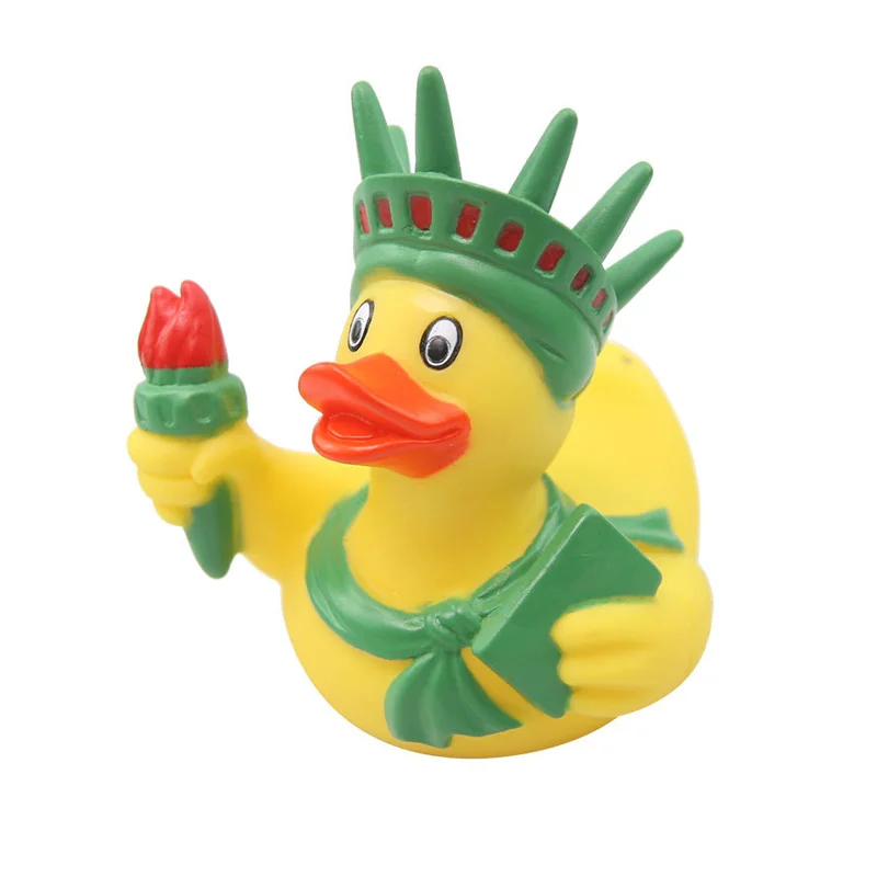 
Wholesale toddler bath toys Statue of Liberty yellow rubber duck customized 