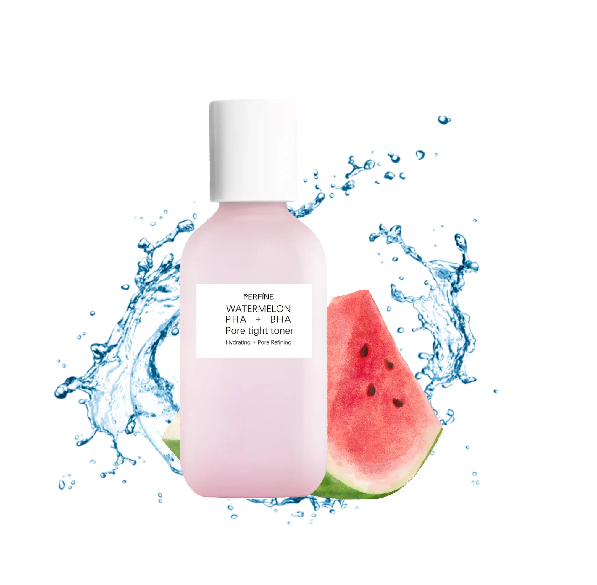 Private Label   Watermelon Pore Minimizer  Gentle Face Exfoliant Face Toner with  PHA + BHA
