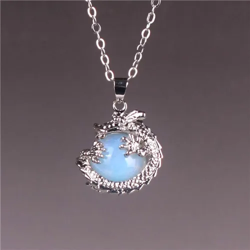 Natural stone  Crystal Agate Dragon Snake Shaped Bead Necklace Amethyst Ball Pendant