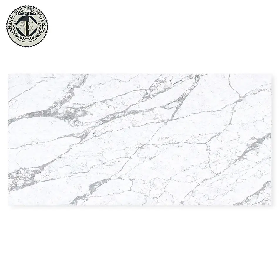 High Quality Pearl calacatta white quartz slab Postmodern calacatta flutter quartz factory