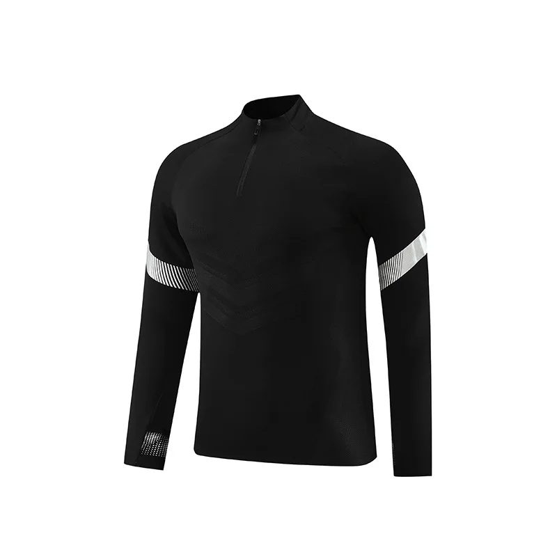 Wholesale factory price football team sports wear premium fabric long sleeve soccer jersey low moq zipper soccer jersey