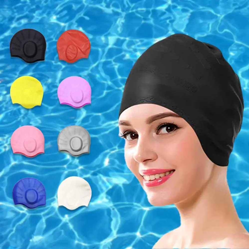 Baiyuheng Outdoor Silicone Bathing Swimming Hat Pool Waterproof Sport Adult Swim Wear Accessories Swimming Cap