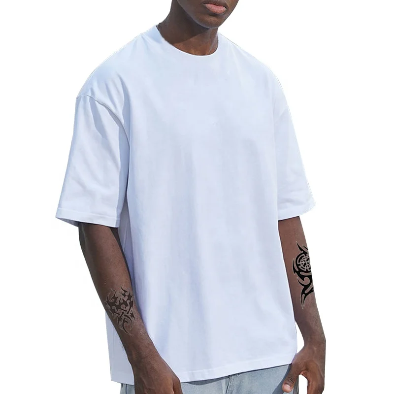 250g Heavyweight Streetwear Oversized Tshirt Custom Free Sizes High Quality 100% Cotton Hip Hop T Shirt For Men