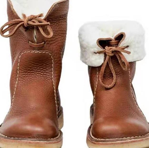 
2020 women Arhus Unisex Wool-Lined Pebbled Leather Boots 