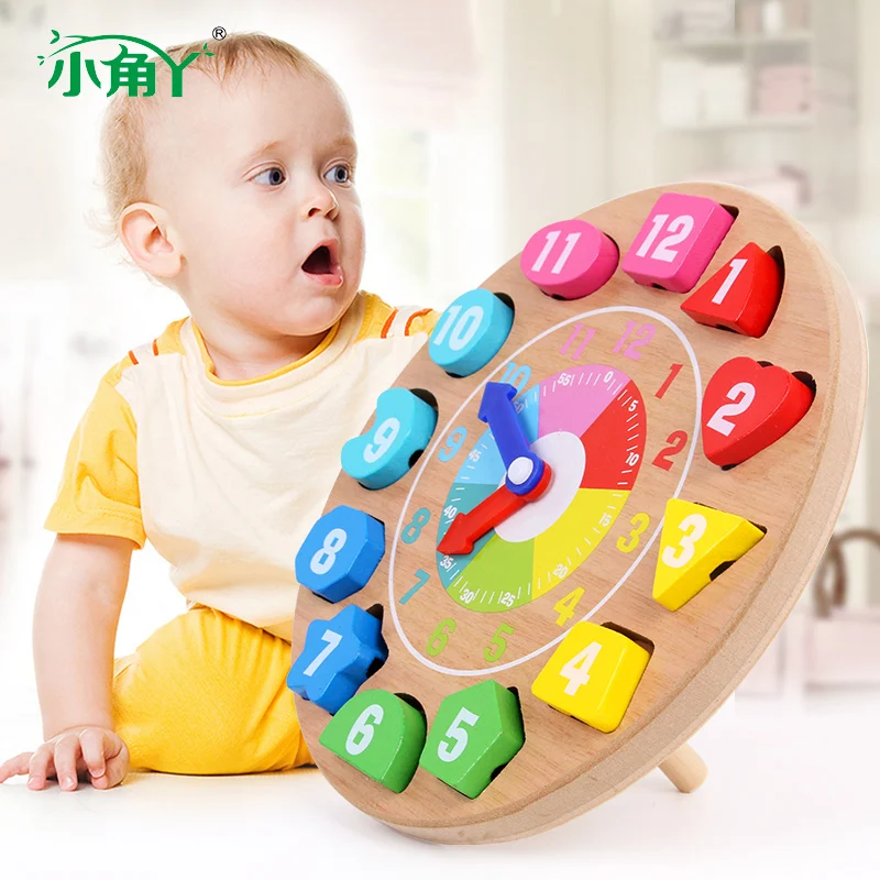 
Cartoon animal model digital geometry string educational kids play clock wood toy 