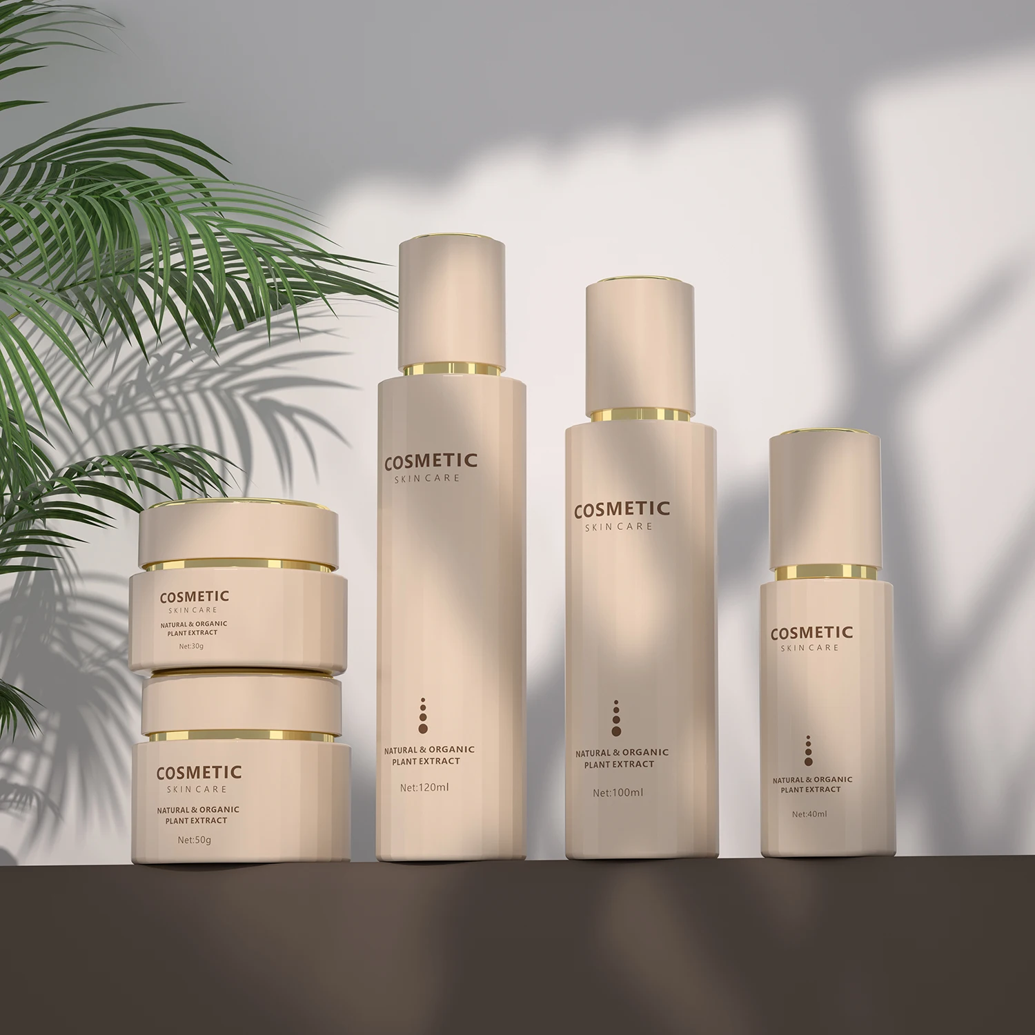 Wholesale Luxury Empty Unique 30g 50g 40ml 100ml 120ml Cream Skincare Lotion Jars And Bottles Glass Cosmetic Packaging Set