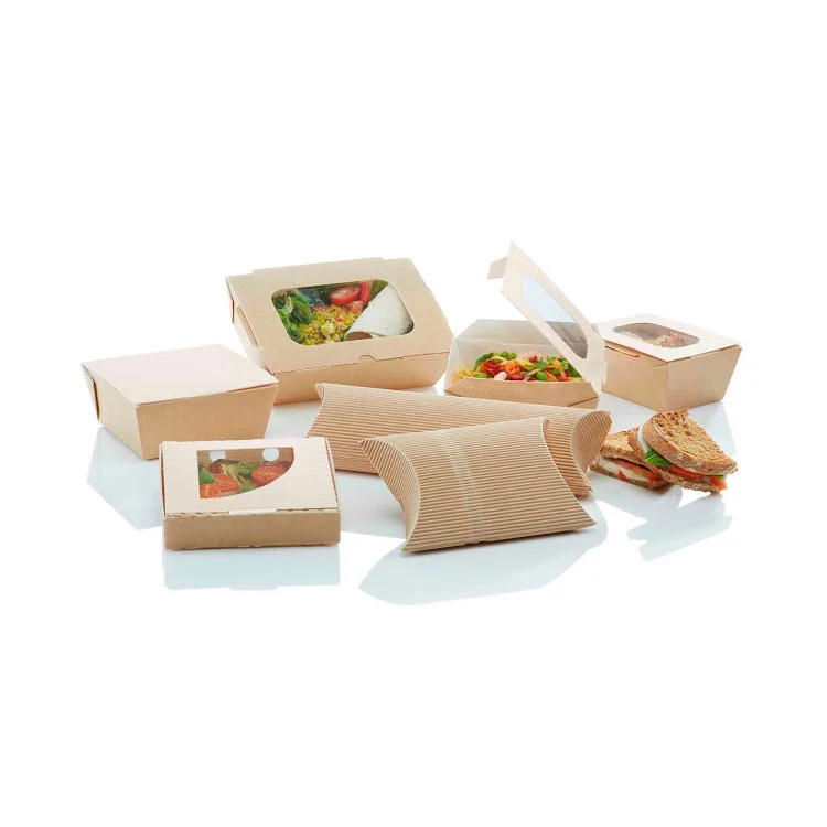 Food Grade Eco-Friendly Disposable Easy Takeaway Fast Food Cardboard Take Away Food Packaging Lunch Boxes For Restaurant Paper