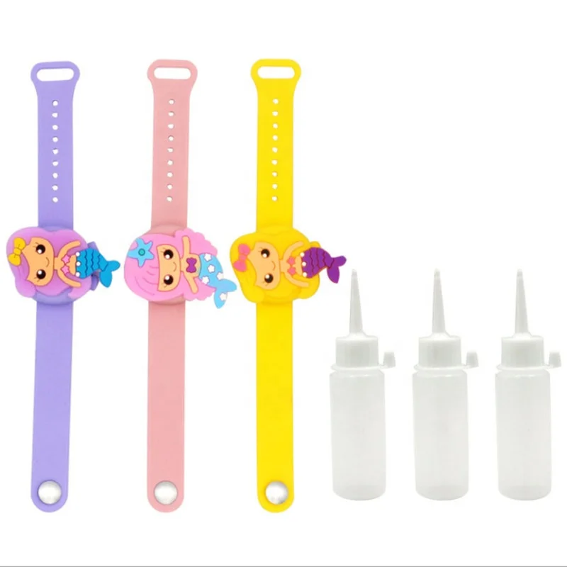 Mini Child Hand Sanitzer Wrist Sanitiser Bracelet Wristband  Design Kids Watch Cartoon hand sanitizer Silicone bracelet