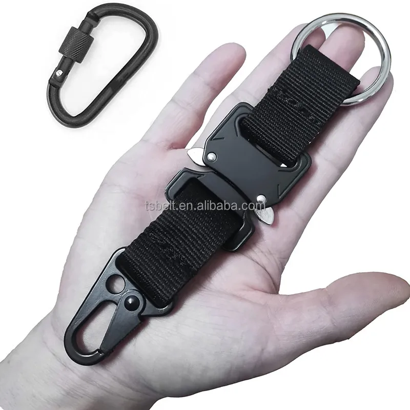 Factory Outdoor Belt Keeper With Carabiner Clip Hook Loop