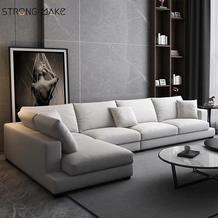 Nordic Modern Luxury White Wohnzimmer Sofas Home Furniture Corner L Shaped Sectional Couches Chaise Lounge Sofa For Living Room