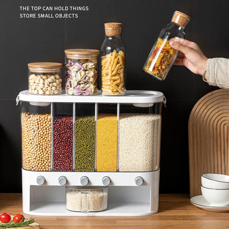 12kg Kitchen Plastic Seal Pet Rice Cereals Dispenser Food Container Automatic Grain Bucket Storage Box