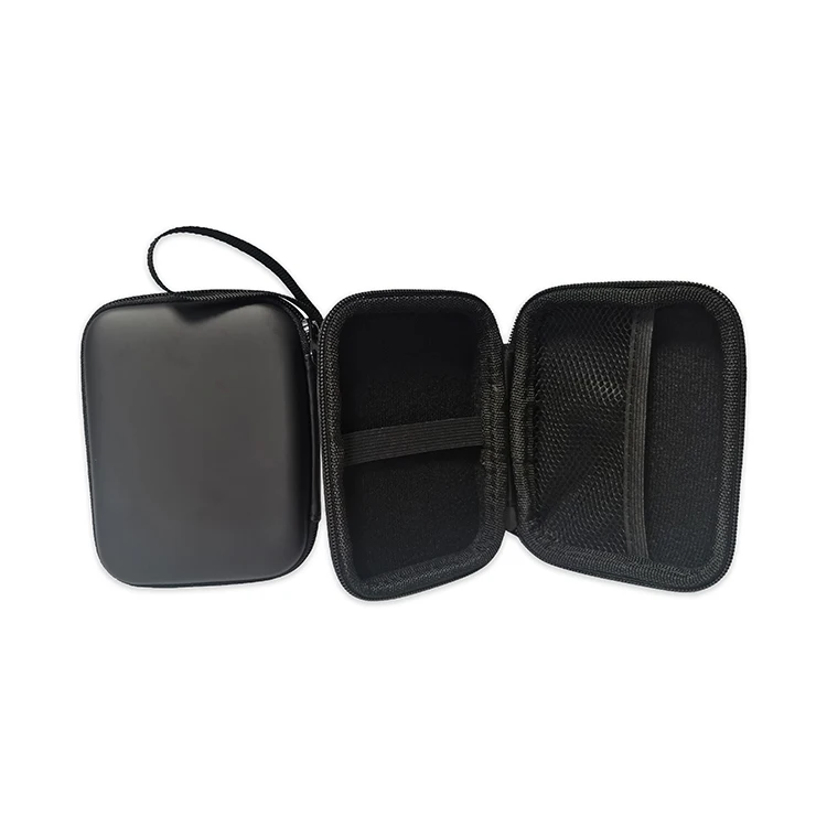 Black PU  hd hdd hard drive external enclosure mobile disk carry eva case bag eva custom cheap with elastic strap