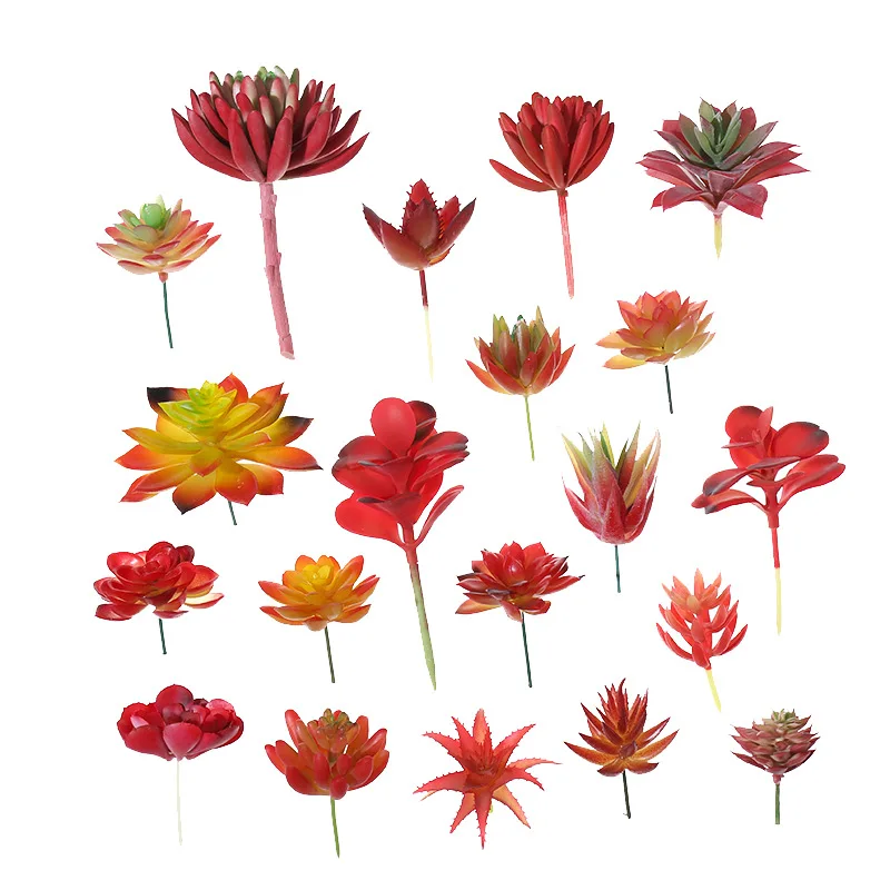 DR170 Red Mini Indoor Succulent Artificial Desert Plants