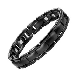 Custom Men Magnetic Therapy Stainless Steel Bracelets