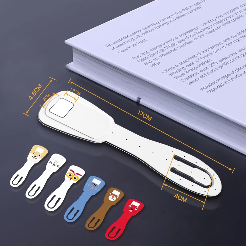Custom Pattern Cute Animals Bookmark Light Portable Led Book Lights 6~24 Hours Use Time Mini Book Light for Reading in bed