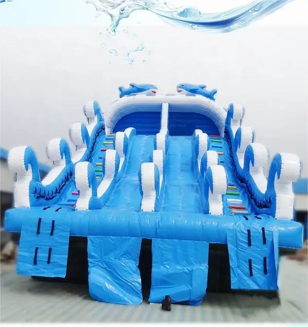 PVC 11.5x6.5x9M big inflatable water slides for pool