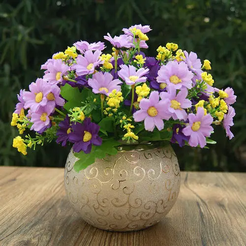 Home Decor Daisy Artificial Wholesale Flower Artificial Gerbera Daisies Colorful Plastic Flower Small Daisy