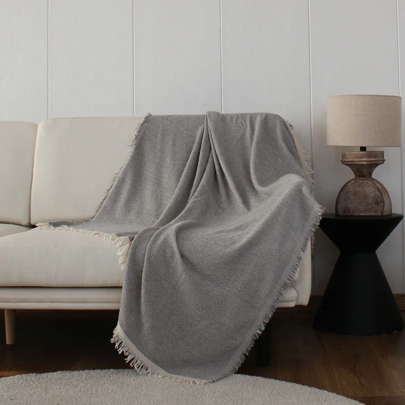 Wholesale tassel tapestry blanket cozy throw home decor blanket chenille blanket