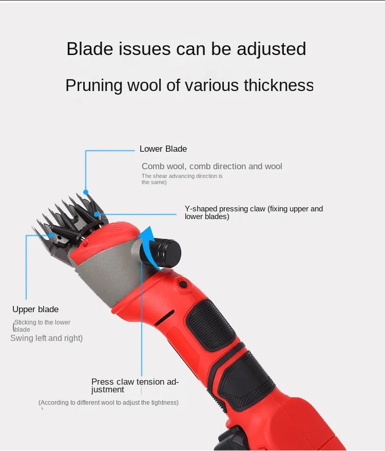 Strong Power Carbon Cutter Head Sheep Wool Shears Electric Animal Hair Cutter Sheep Clipper
