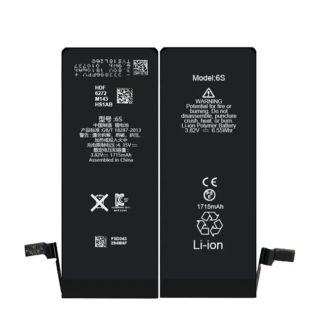  100% оригинальная емкость запасная батарея 2021 для iPhone apple 6s 1715