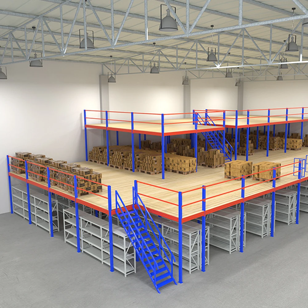 Custom Industrial Heavy Duty Steel platform stacking racks shelves mezzanine rack