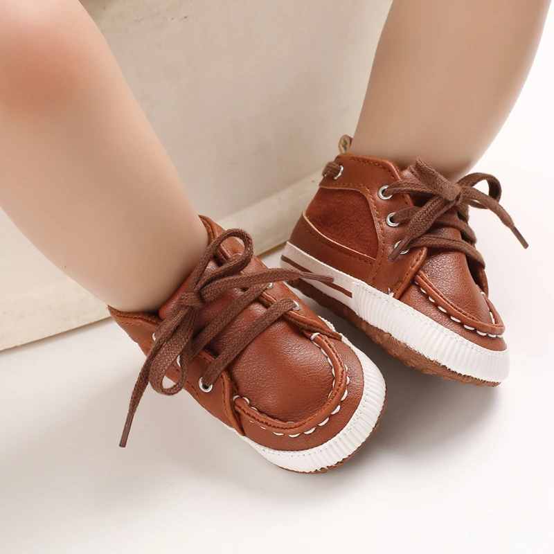 PU leather casual shoes cotton soft sole prewalker infant baby boy shoes