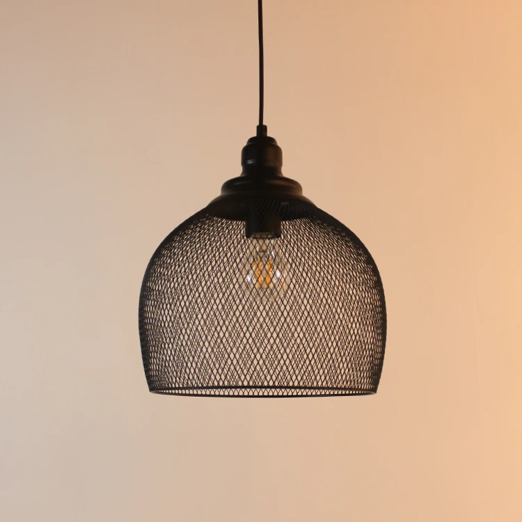 
Modern simple matt black pendant light bell cage pendant lamp 