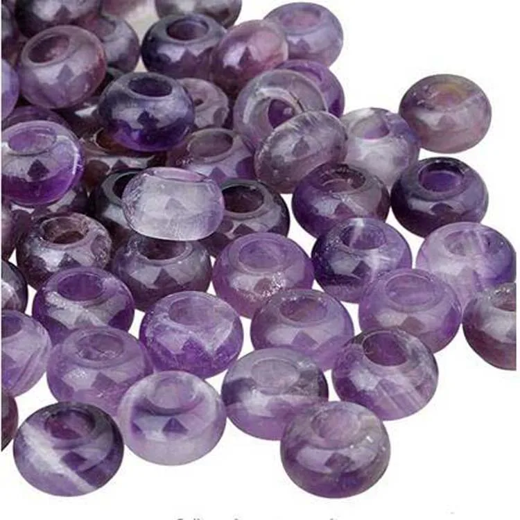 ML Natural Amethyst Gemstone Beads for Jewelry Making Rondelle Large Hole Loose Beads Pack of 10 Green Aventurine 8x14 mm