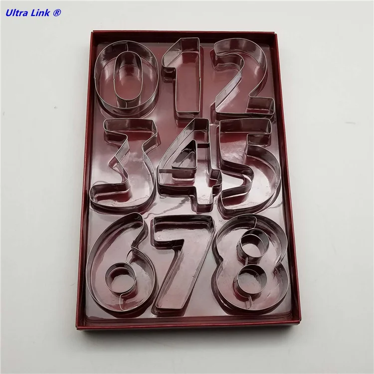 
Creative Multifunctional Cookie Numbers Cutter Mold Stainless Steel Numbers Cutter Mould Baking Tool 