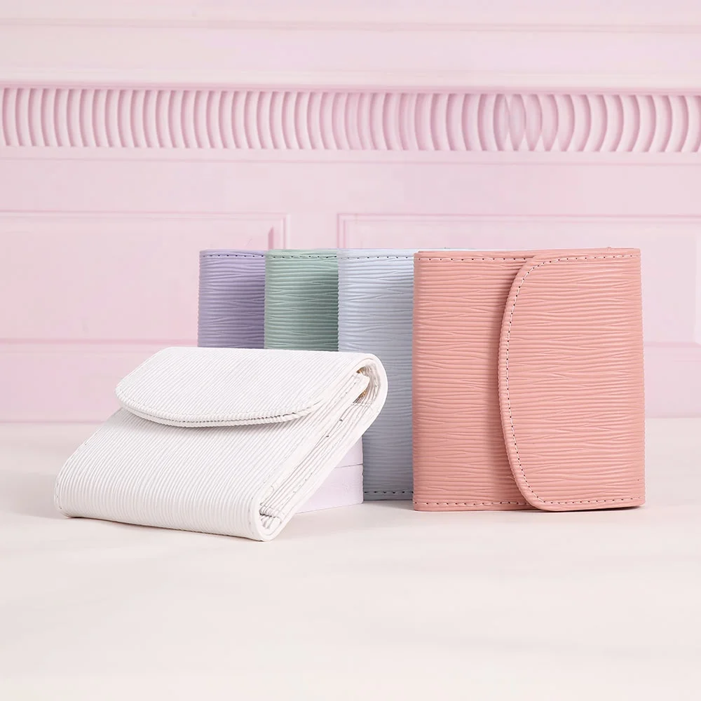 Hongbo Best Sell Xmas/School Gift 15-Color Saffiano Epi Leather Mini Portable Multi-Functional Card Wallet for Bill, Cash, Money