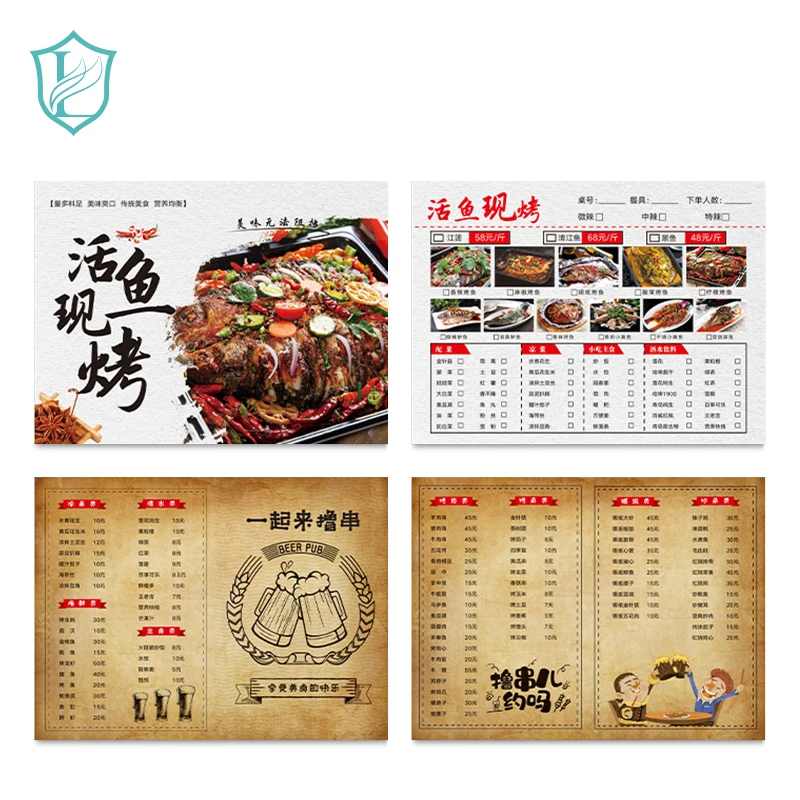 Customized Size Restaurant Menu Custom Design Advertising Catalogue Brochure / Flyer / Booklet Printing Wholesale