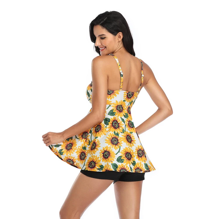 Jindou Hot Selling Beach Resort Swimwear  Dress  Two Piece Floral Beach Wear Women Swimwear